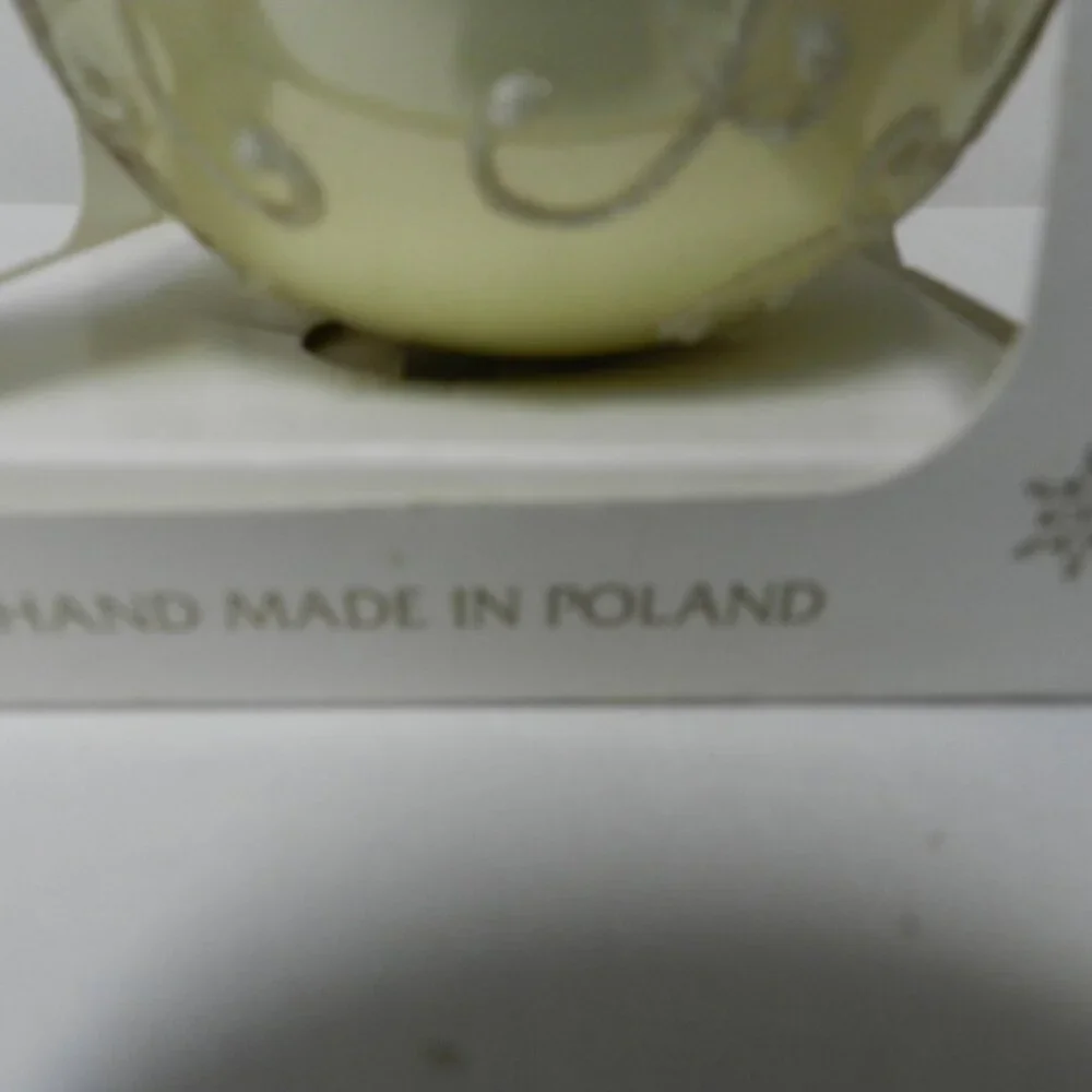 Dagmara Poland Handmade Christmas Ornament large ball sequin blown glass NEW NIB